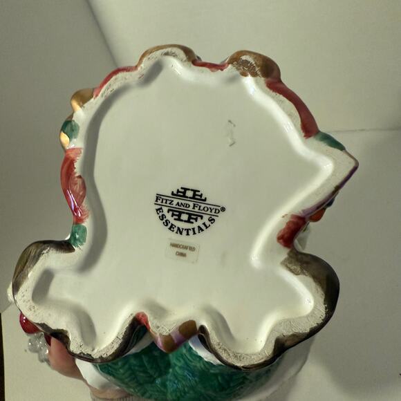 FITZ & FLOYD Saint Nicholas Christmas holiday ceramic cookie jar 10 in - Picture 6 of 8